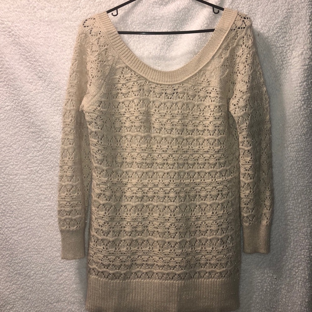 Sparkly AE Tunic Sweater - off the shoulder!